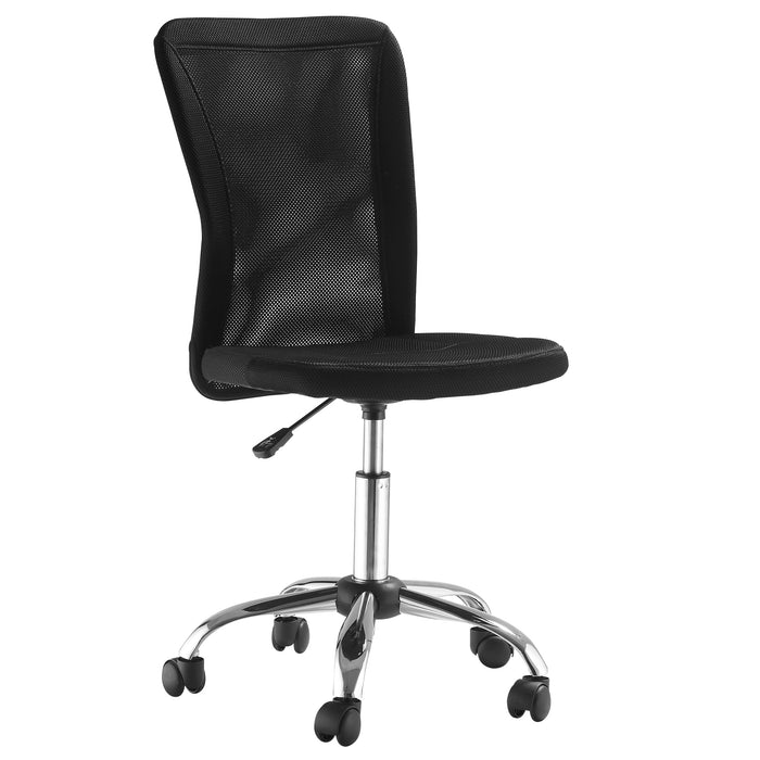 Ergonomic Mesh Office Chair - Armless Mid-Back Design with Height Adjustment & Swivel Casters - Ideal for Home Workstations and Small Desks