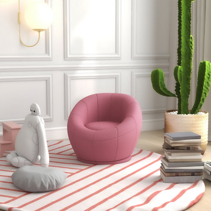 Swivel Upholstered Accent Chair - Modern Armchair for Living Room, Bedroom, Home Office - Comfy Pink Seating Solution for Stylish Decor