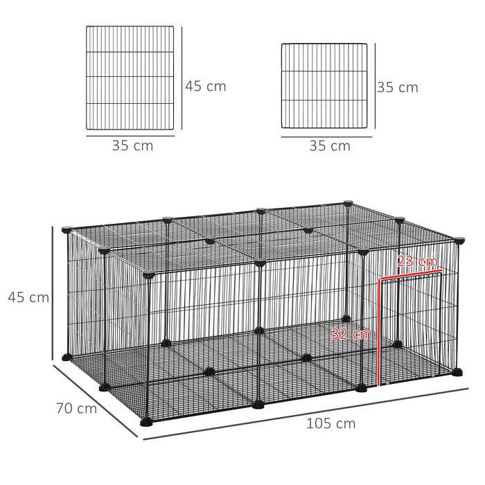 DIY Pet Playpen Metal Cage - 22-Piece Small Animal Enclosure with Door - Ideal for Bunnies, Chinchillas, Hedgehogs & Guinea Pigs