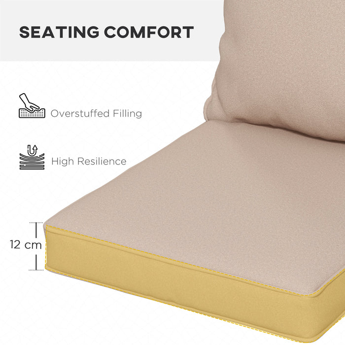 Beige Indoor/Outdoor Chair Cushion - 1-Piece Back and Seat Pillow for Patio Comfort - Perfect for Sprucing Up Garden Seating