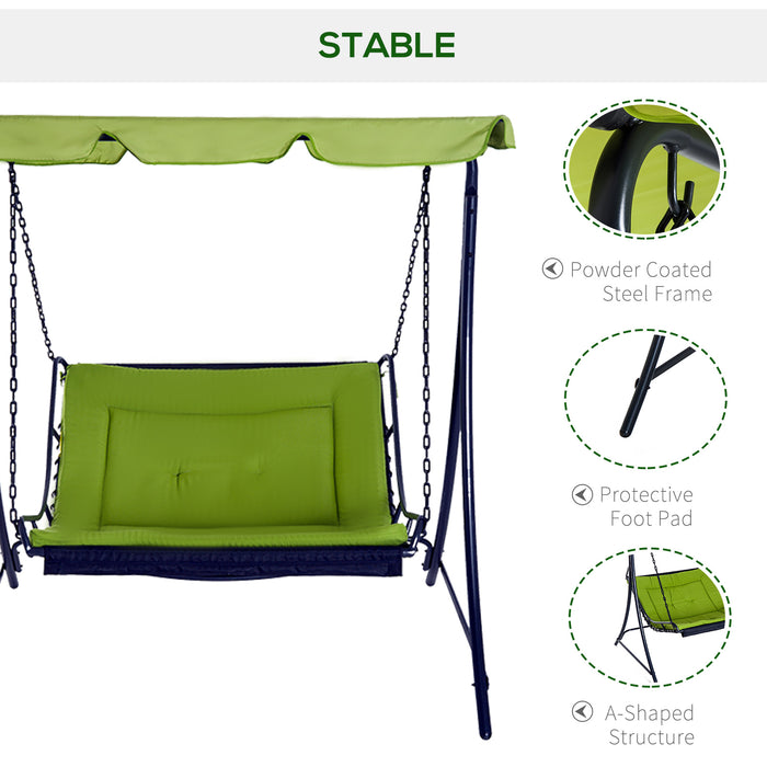 Outdoor Hanging Swing Chair - Durable Green Hammock Seat for Relaxation - Ideal for Garden, Patio, and Backyard Spaces