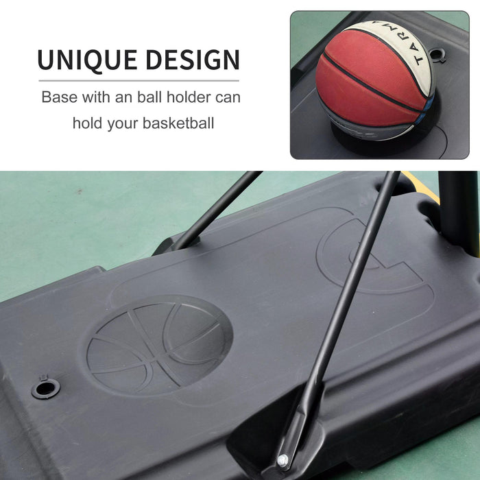 Adjustable Basketball Hoop Stand 231-305cm - Portable Freestanding System with Transparent Backboard - Ideal for Adults with Two Moving Wheels