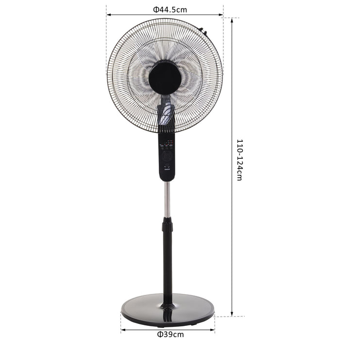 Cool Breeze Oscillating Floor Fan - Remote Controlled, Adjustable Height & Speed Modes, 7.5-Hr Timer - Indoor Air Cooling and Refreshing Solution