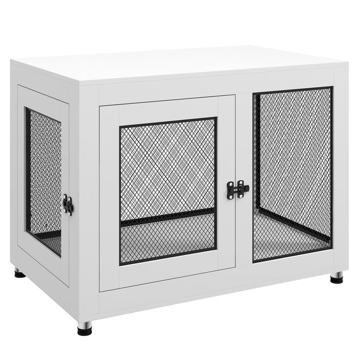 Dog Cage & Side Table Combo - 2-in-1 Design with Dual Entry and Comfy Cushion - Ideal for Large Dog Comfort and Home Decor Integration