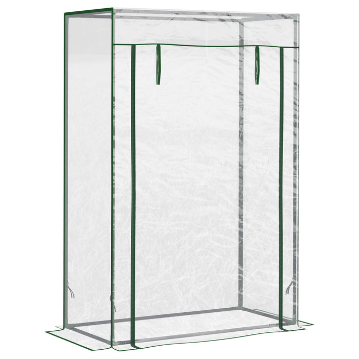 Greenhouse with Steel Frame and PVC Cover - 100x50x150cm, Transparent Roll-up Door Design - Perfect for Backyard, Balcony, and Garden Gardening Needs