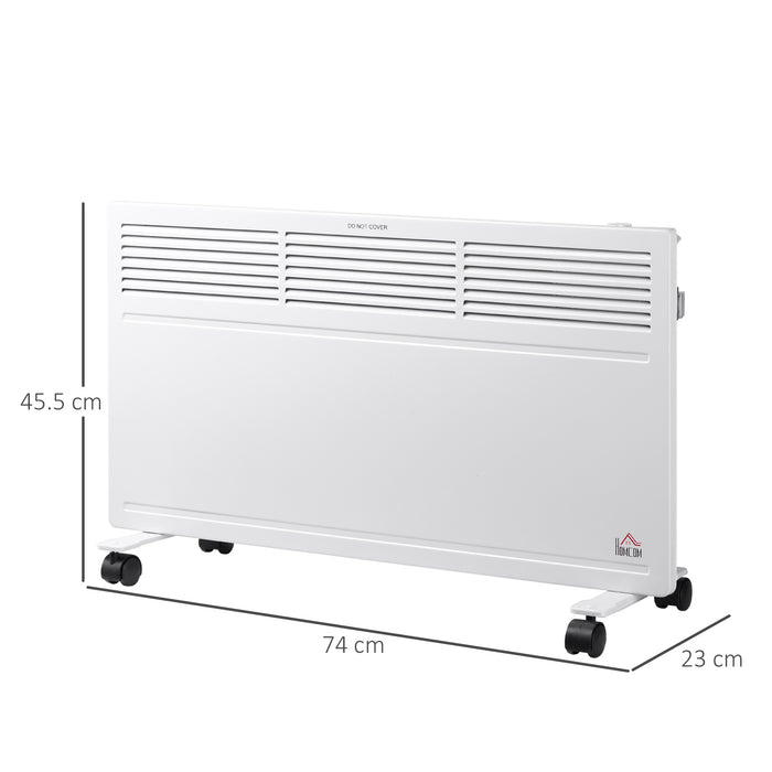 Portable Electric Convector Heater - 2 Heat Settings, Freestanding or Wall-Mounted, Adjustable Thermostat with Safety Cut-Off - Ideal for Home and Office Heating Solutions