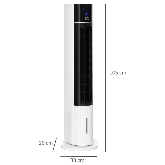 41-Inch Bladeless Tower Fan - Evaporative Cooler with Ice Water Conditioning and Humidifier - 3 Modes, Remote Control, Timer for Home Comfort