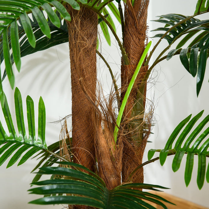 Artificial Palm Tree - 120cm/4ft Lifelike Decorative Plant with 19 Lush Leaves in Nursery Pot - Ideal for Indoor/Outdoor Home and Office Greenery