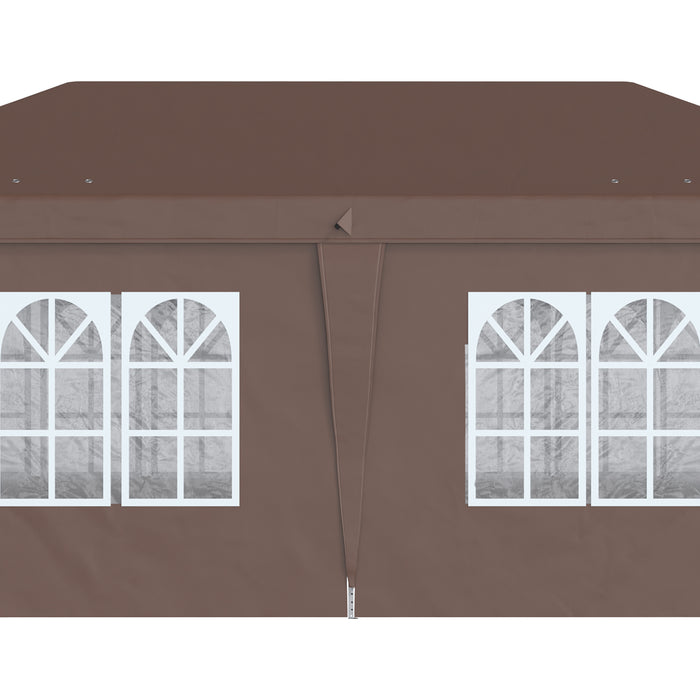 Pop Up Gazebo 3 x 6 m with Sides - Adjustable Height Event Tent with Windows, Includes Storage Bag - Ideal for Garden, Camping, Outdoor Celebrations