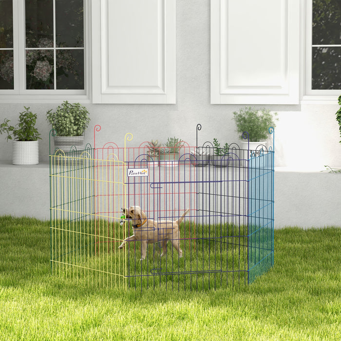 Pet Playpen Enclosure with Door - 6-Panel Indoor & Outdoor Portable Crate for Pets - Ideal for Puppy Training and Safe Play Area