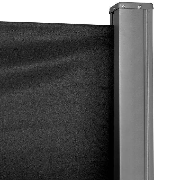 Retractable Side Awning - Patio Garden Wall Balcony Screen Panel, Outdoor Privacy Blind Divider, 3x1.6M in Black - Ideal for Creating Secluded Outdoor Spaces