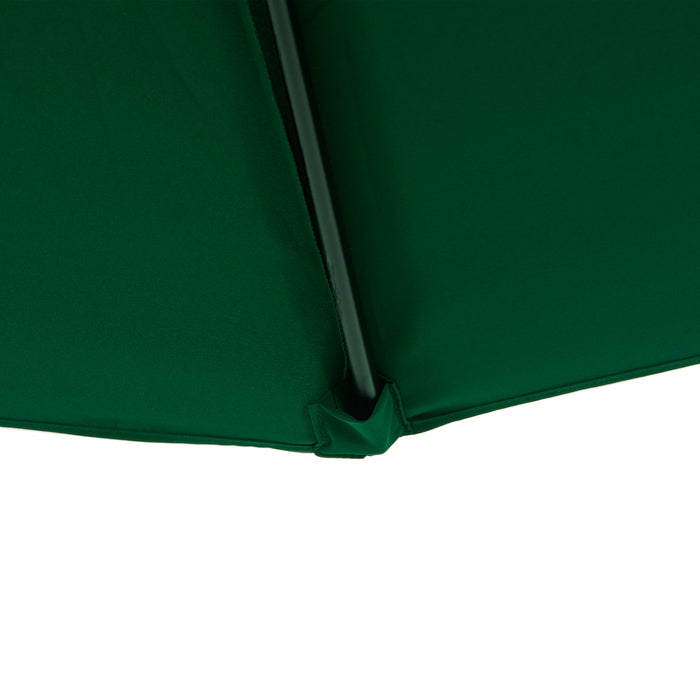 Half Parasol Semi-Circle Patio Umbrella with Crank Handle - Sturdy Metal Frame for Balcony Use - Ideal Sun Shade for Small Spaces (Base Not Included), Green