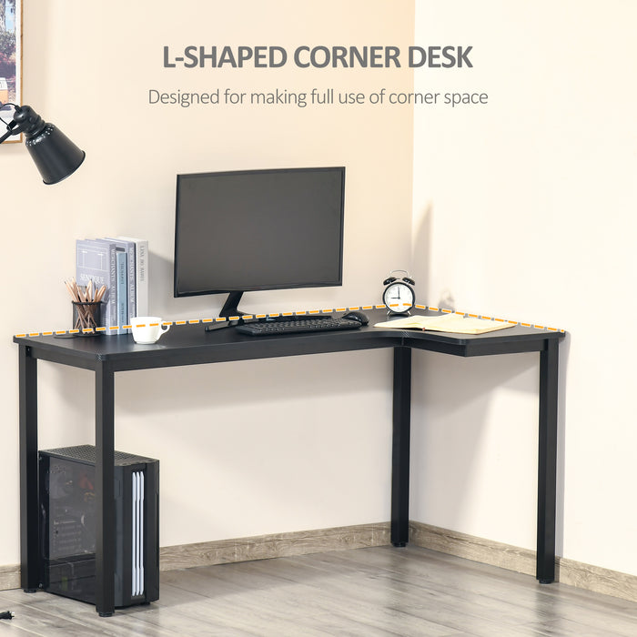 L-Shaped Gaming Desk - Spacious Corner Computer Workstation with Cable Management System, 145x81x76cm - Ideal for Gamers and Home Office Setup