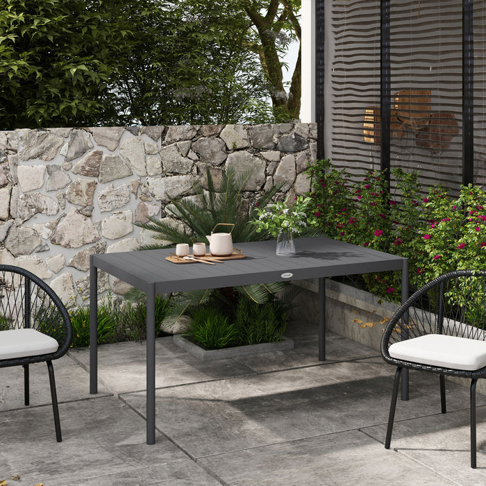 Aluminium Family Patio Dining Table - 6-Seater, Weather-Resistant Outdoor Furniture - Perfect for Gatherings and Backyard Dinners