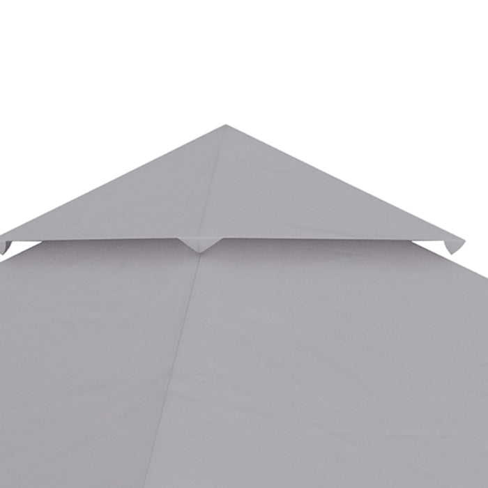 3 x 3m Gazebo Canopy Top - Two-Tiered Light Grey Roof Replacement Cover - Ideal for Outdoor Patio Shelter Enhancement