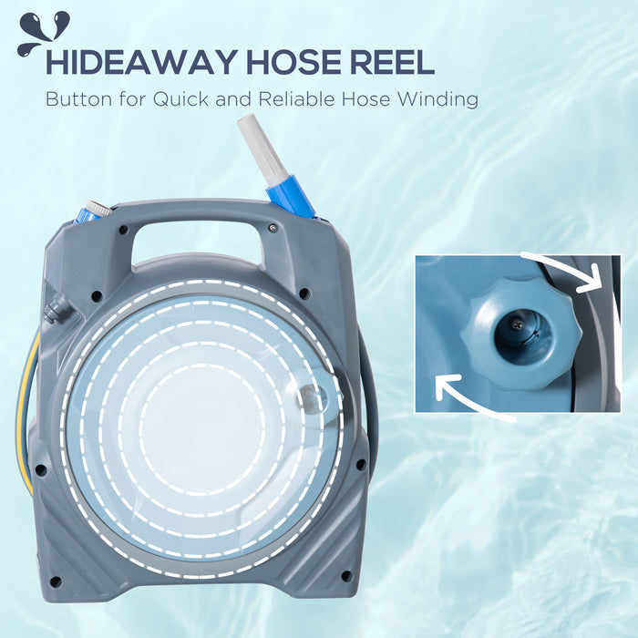 Retractable Garden Hose Reel - 20m Dual Hose with Easy Manual Rewind - Space-Saving and Lightweight Design for Outdoor Watering Needs