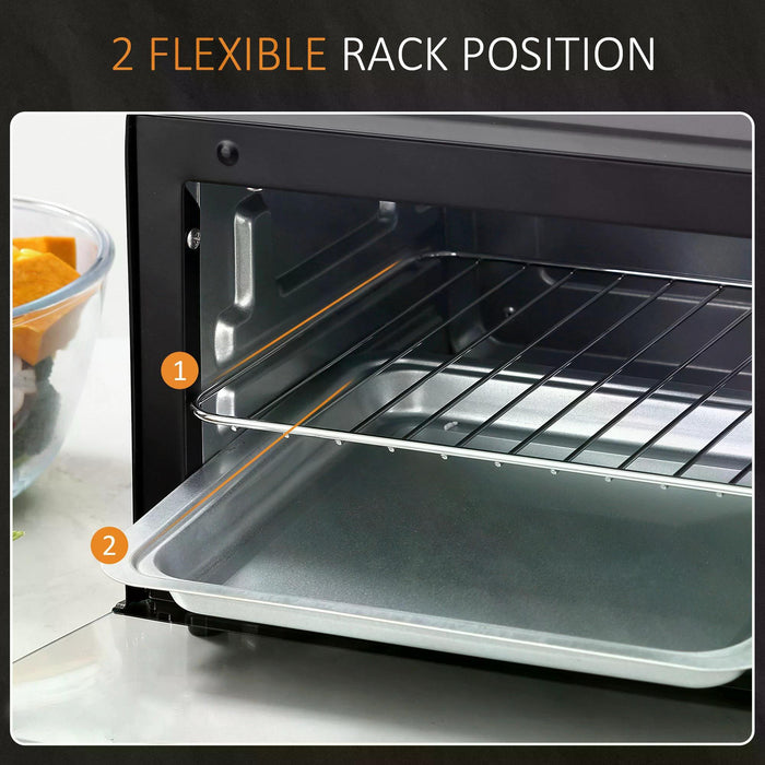 Convection Mini Oven 9L Model - Electric Countertop Grill with Adjustable Temperature and Timer, Includes Baking Tray & Wire Rack - Perfect for Small Kitchens, Bachelors & Quick Baking Needs