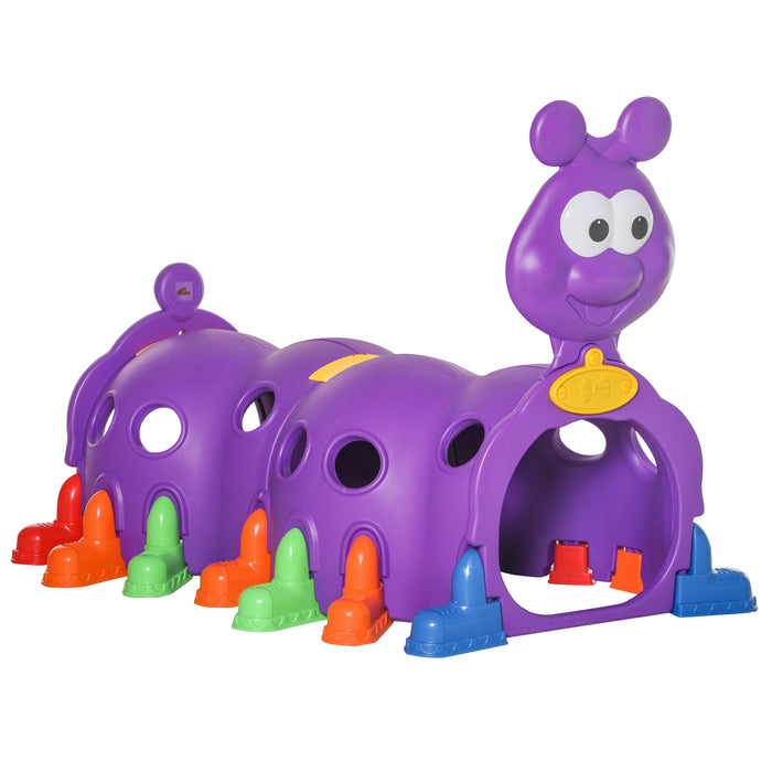 Kids Caterpillar Climbing Play Tunnel - Durable Indoor & Outdoor Crawling Equipment for Ages 3-6 - Fun Garden Playground Accessory in Vibrant Purple