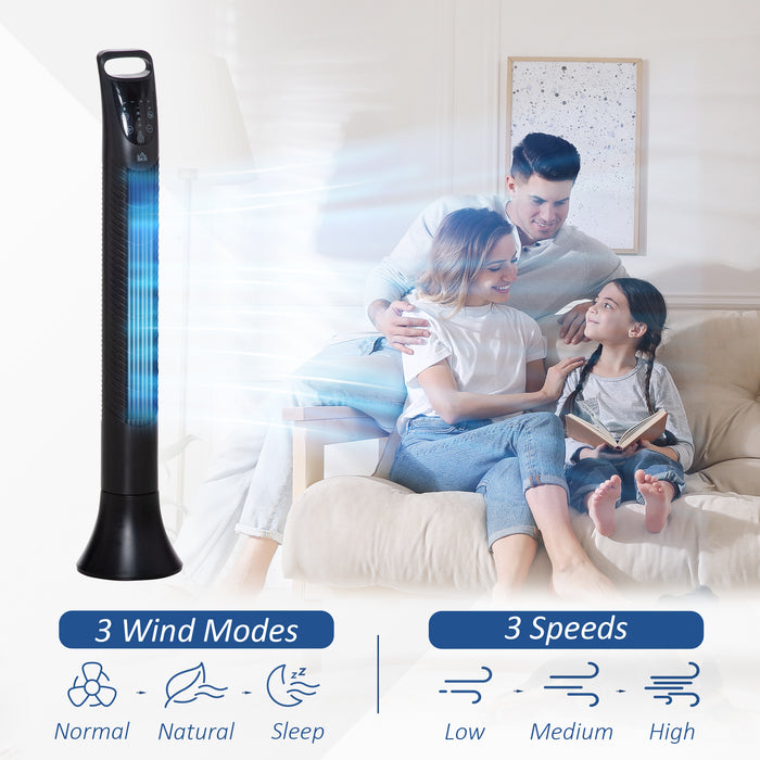 36'' Freestanding Tower Fan with LED Display - 3 Speeds, 3 Modes, 70° Oscillation, 7.5-Hour Timer, 5M Remote Control – Ideal for Home & Office Comfort