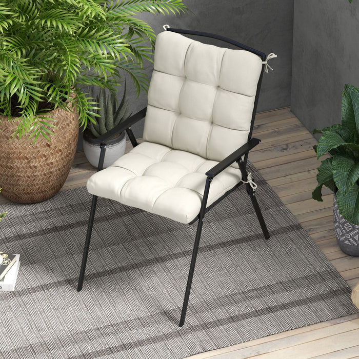 Comfort Garden Seating Solution - Outdoor Cushion with Backrest in Cream White - Ideal for Patio Furniture Comfort Enhancements