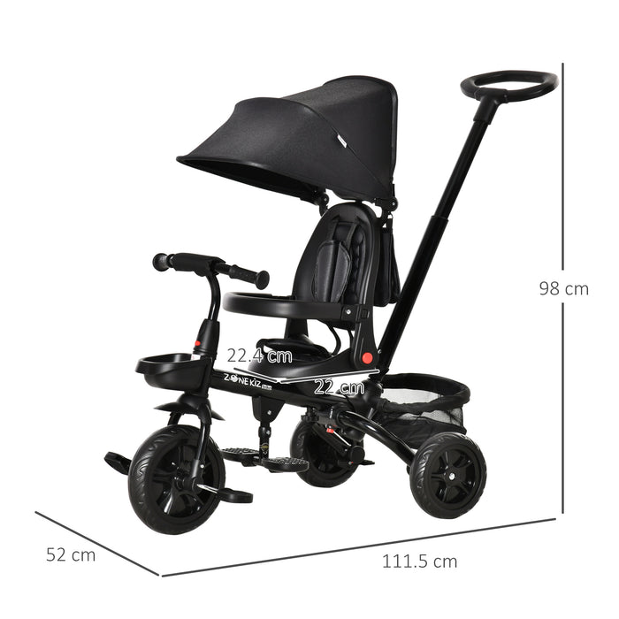 4-in-1 Foldable Tricycle for Toddlers - Reversible and Adjustable Seating, Removable Pedals - Perfect Stroller Alternative for 1-5 Year Olds