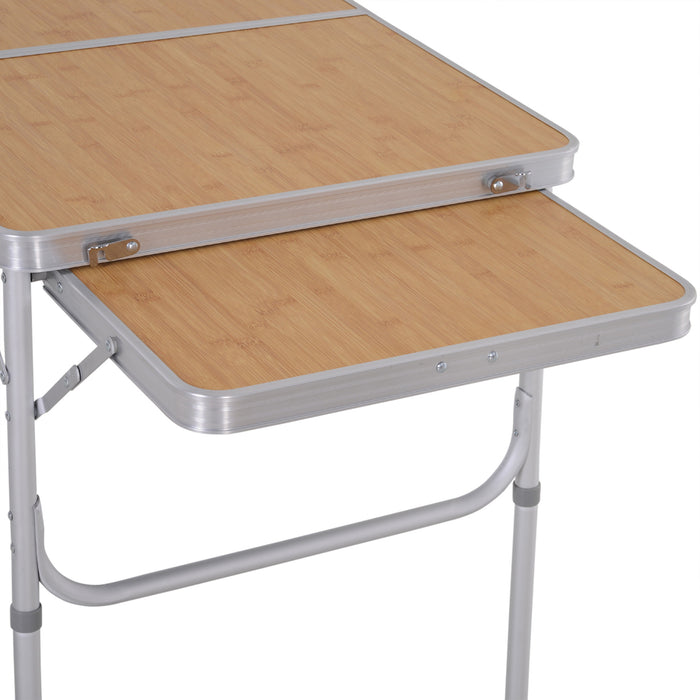 Aluminium MDF-Top 3ft Folding Table - Portable Outdoor Picnic Table in Silver Finish - Ideal for Camping, Tailgating & Backyard Gatherings