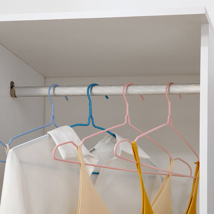 Open Wardrobe with Hanging Rail - Wheeled Storage Unit with Shelves for Bedroom - Versatile Organizing Solution in White