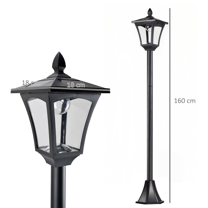 Outdoor Solar LED Post Lamp - Dimmable, Sensor-Activated Lantern for Garden Pathways, 1.6M Tall Bollard - Ideal for Illuminating Outdoor Spaces