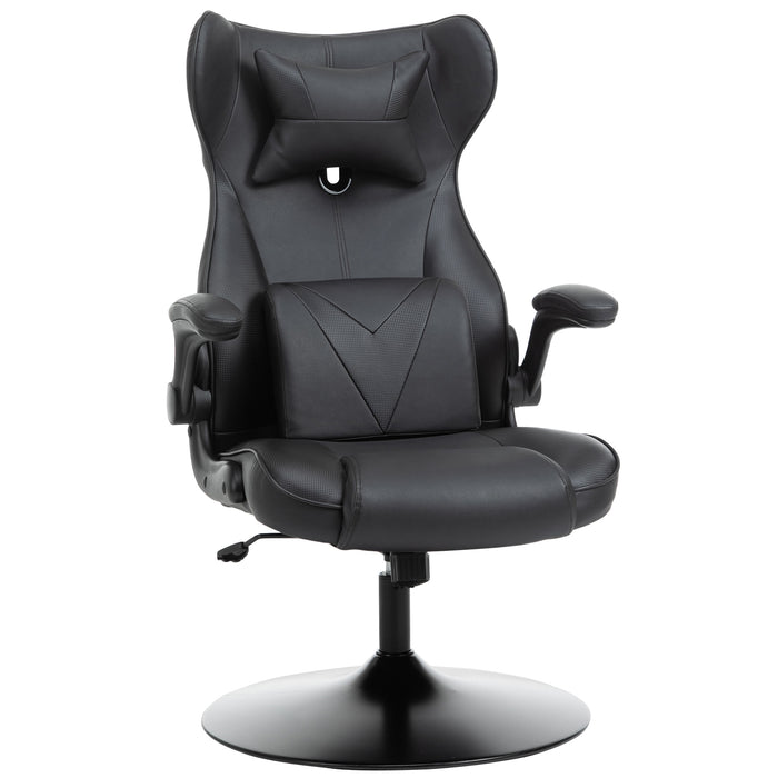 Ergonomic Racing Gaming Chair - Lumbar Support, Swivel Base, Flip-up Armrests, Integrated Headrest - Comfort for Gamers and Home Office Users