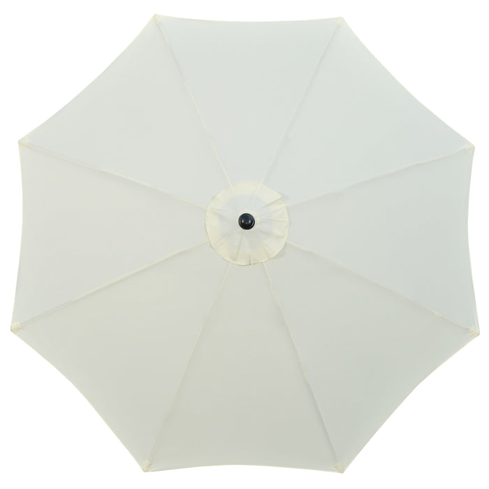 Outdoor Market Table Parasol - Cream Sun Shade Canopy with 8 Ribs - Ideal for Garden Patio Relaxation