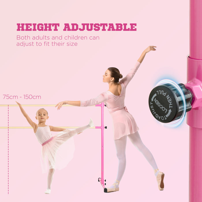 Height Adjustable Freestanding Ballet Barre - Non-Slip Feet for Stability - Ideal for Home or Studio Dance Training and Stretching