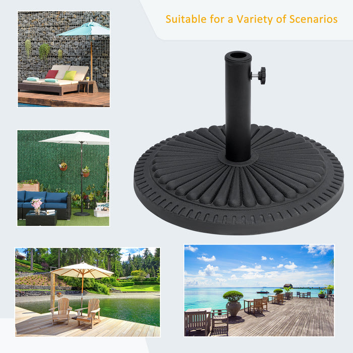 15kg Heavy-Duty Cement Parasol Base - Round Outdoor Umbrella Weight Stand, Black - Ideal for Garden and Patio Stability