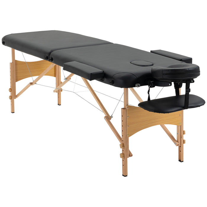 Folding Spa Beauty Massage Table - Portable 2-Section Therapeutic Bed with Carry Bag, Sturdy Wooden Frame - Ideal for Mobile Massage Therapists and Home Spa Enthusiasts