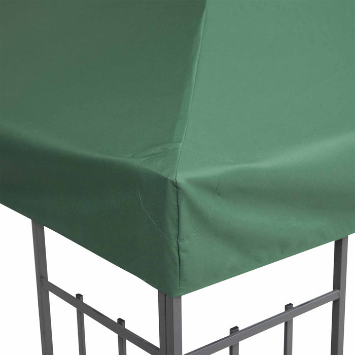 Gazebo Top Cover 3x3m - Double Tier Canopy Replacement, Pavilion Roof, Dark Green - Ideal for Outdoor Shelter and Garden Enhancement