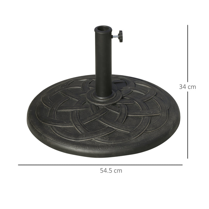 Heavy-Duty Resin-Bronze Parasol Base - Fits Φ38mm & Φ48mm Umbrella Poles, Weather-Resistant - Ideal for Outdoor Patio Stability & Support