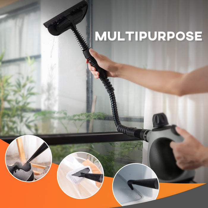 Portable Multi-Purpose Handheld Steam Cleaner - Chemical-Free Sanitizing with 9-Accessory Kit - Ideal for Kitchens, Bathrooms, and Windows Cleaning