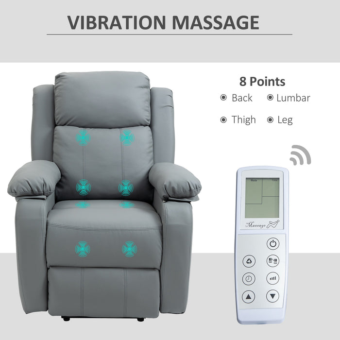 Electric Power Lift Recliner Chair with Vibration Massage - Remote Control and Side Pocket for Storage - Ideal for Elderly Comfort and Relaxation