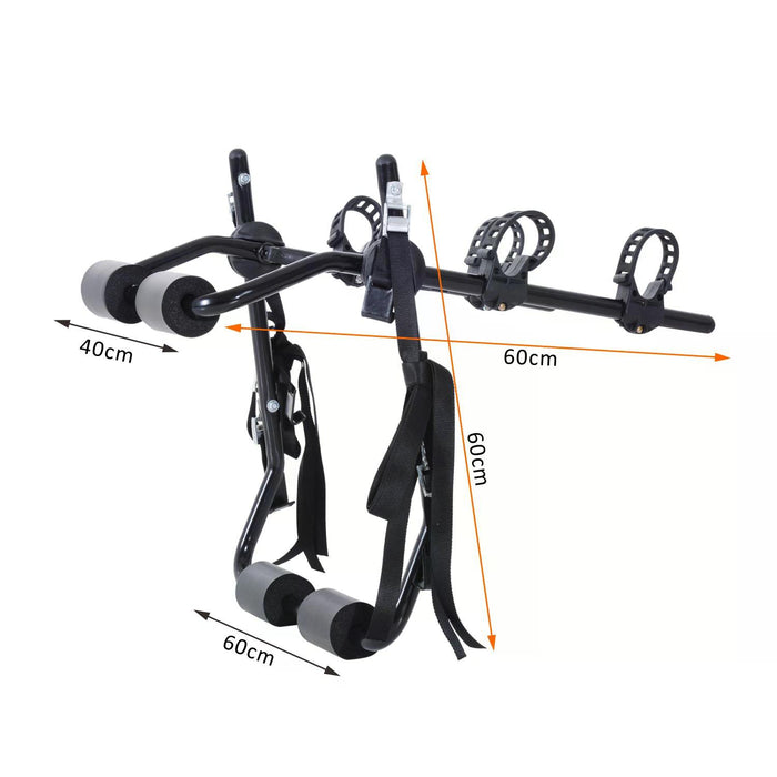 Bike Rack Carrier for 2 Bicycles - Durable Black Metal Construction - Ideal for Vehicle Transport Solutions