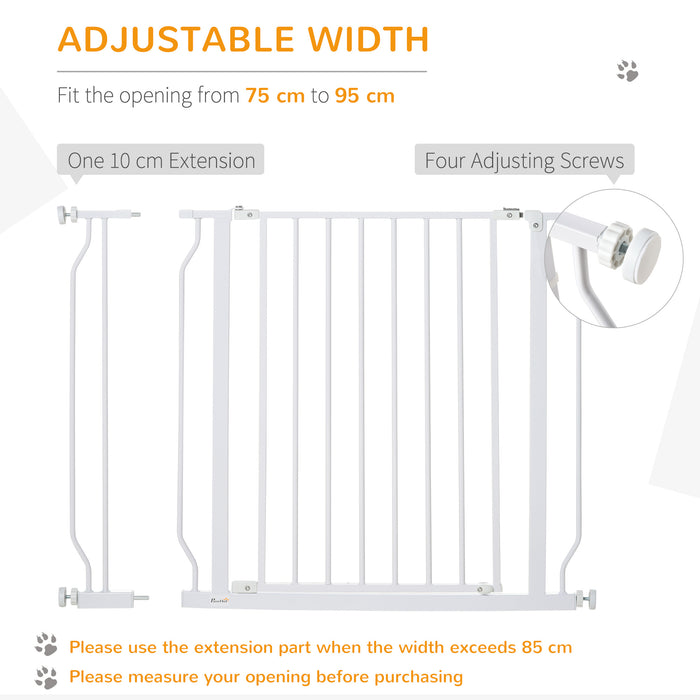 Extra Wide Dog Safety Gate with Door - Pressure Mounted Barrier for Doorways, Hallways, Staircases - Ideal for Pet Confinement and Safety in Home