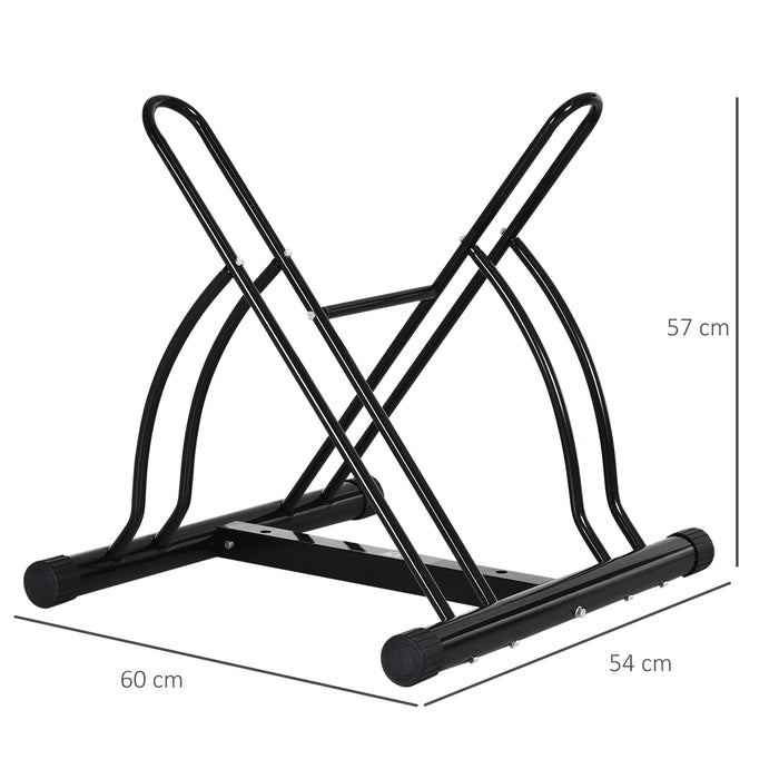 Indoor Steel Bike Rack - Double-Sided, Space-Saving Design in Black - Ideal for Urban Cyclists and Apartment Living