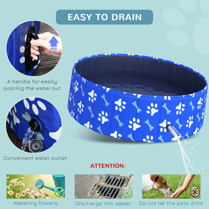 Foldable Pet Swimming Pool - Durable Dog & Cat Bathing Tub with Padded Bottom, 100 cm Diameter - Perfect for Indoor/Outdoor Use, Puppy Bath Time Fun