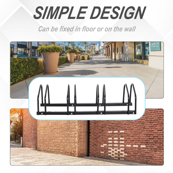 Bike Parking Rack - Heavy-Duty Steel Construction, 95x33x27cm in Sleek Black - Space-Saving Solution for Cyclists