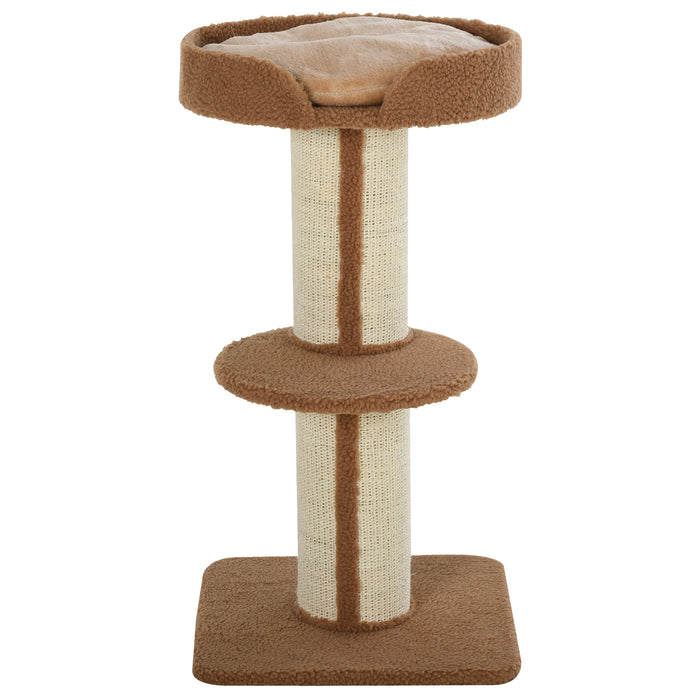 Cat Tree Play Tower - 91cm Multi-Level Kitten Activity Center with Perches, Sisal Scratching Posts, Lamb Cashmere - Ideal for Playful Cats and Scratch Training