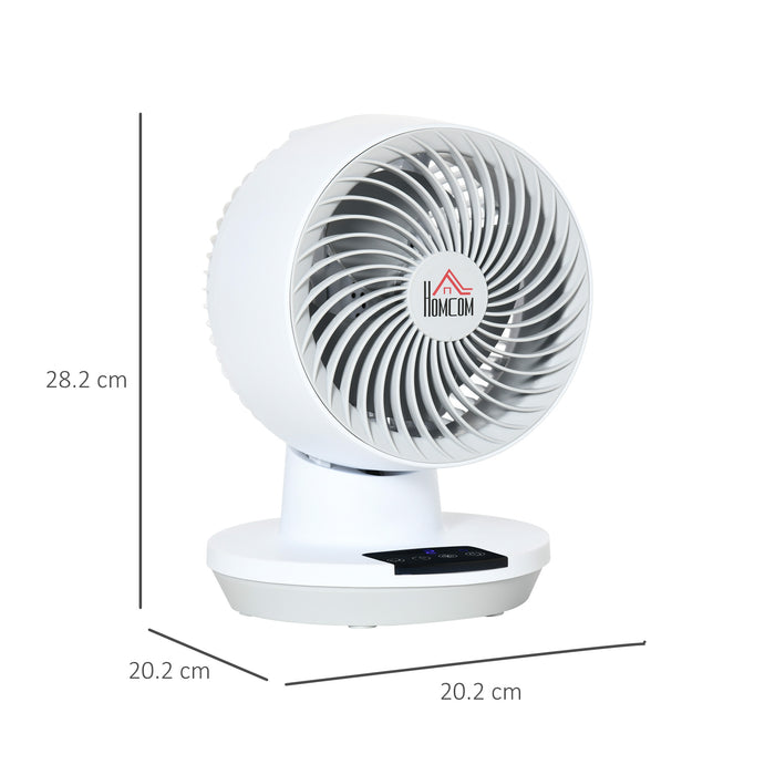 Electric Table Desk Fan 28cm with 3 Speed Settings and Remote Control - Compact and Portable Personal Cooling Device, White - Ideal for Home and Office Use