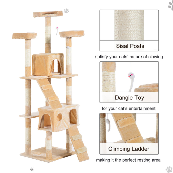 Cat Tree Kitten Activity Center - Scratch, Climb & Lounge Tower with Scratching Post - Ideal for Playful Kittens and Small Cats