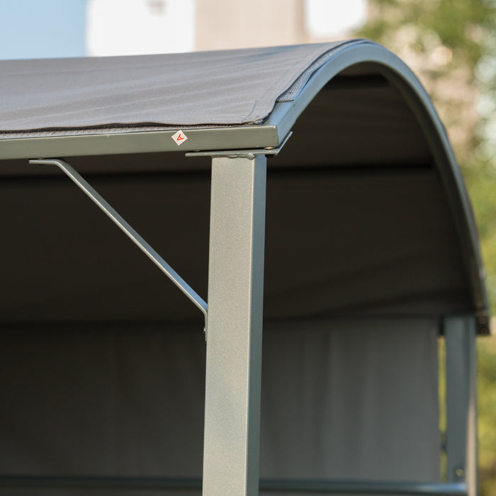 Outdoor BBQ Gazebo with Sturdy Metal Frame - Weather-Resistant Grey Canopy - Ideal for Grill Protection and Garden Parties