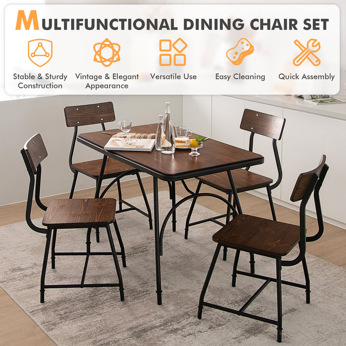 Set of 2 Dining Chairs - Robust Metal Legs, Kitchen Furniture - Perfect for Family Meal Times or Entertaining Guests
