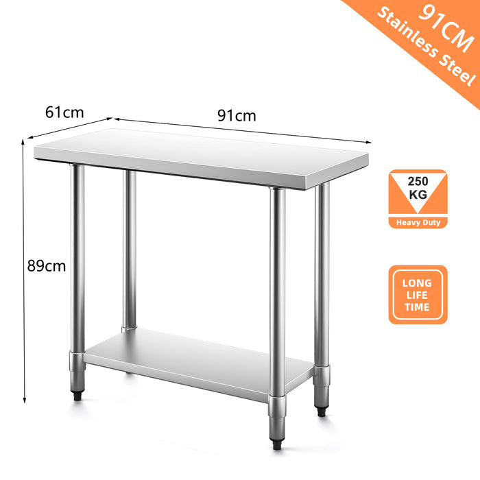 Height Adjustable Kitchen Table - 61 x 91 cm Size with Adjustable Feet - Ideal for Varying Dining Spaces and Needs
