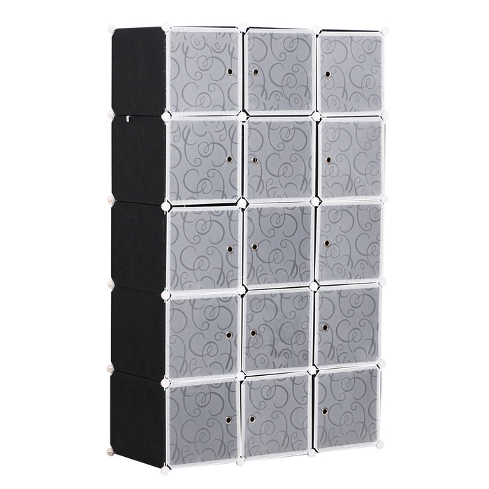 Modular Cube Wardrobe Organizer - Interlocking Plastic Storage Closet for Bedroom Clothes - Portable DIY Assembly for Space-Saving Solutions