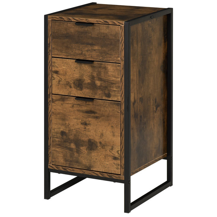 Industrial Storage Tower - Metal Frame with 3 Drawers, Freestanding Unit for Bedroom or Living Room Organization - Ideal for Home Clutter Control and Space Optimization